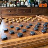 Old wooden checkers board