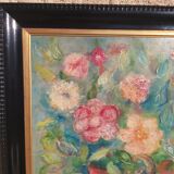 Oil on canvas bouquet of flowers Georges Benoit
