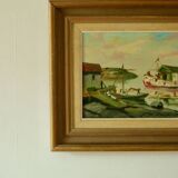 Boat in the harbour by Carl Christiansson