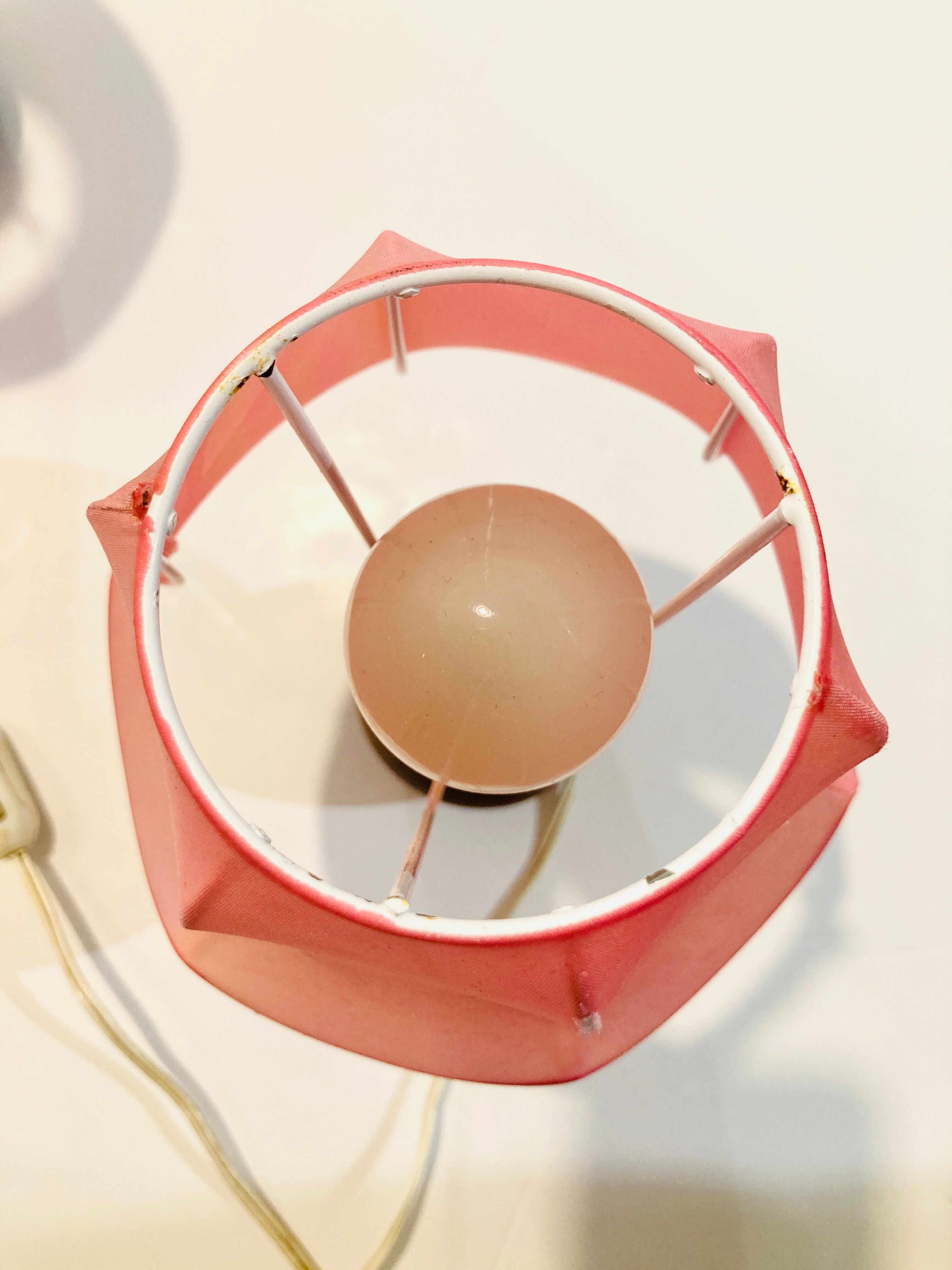 2 bedside lamps pink spirit 40s-50s