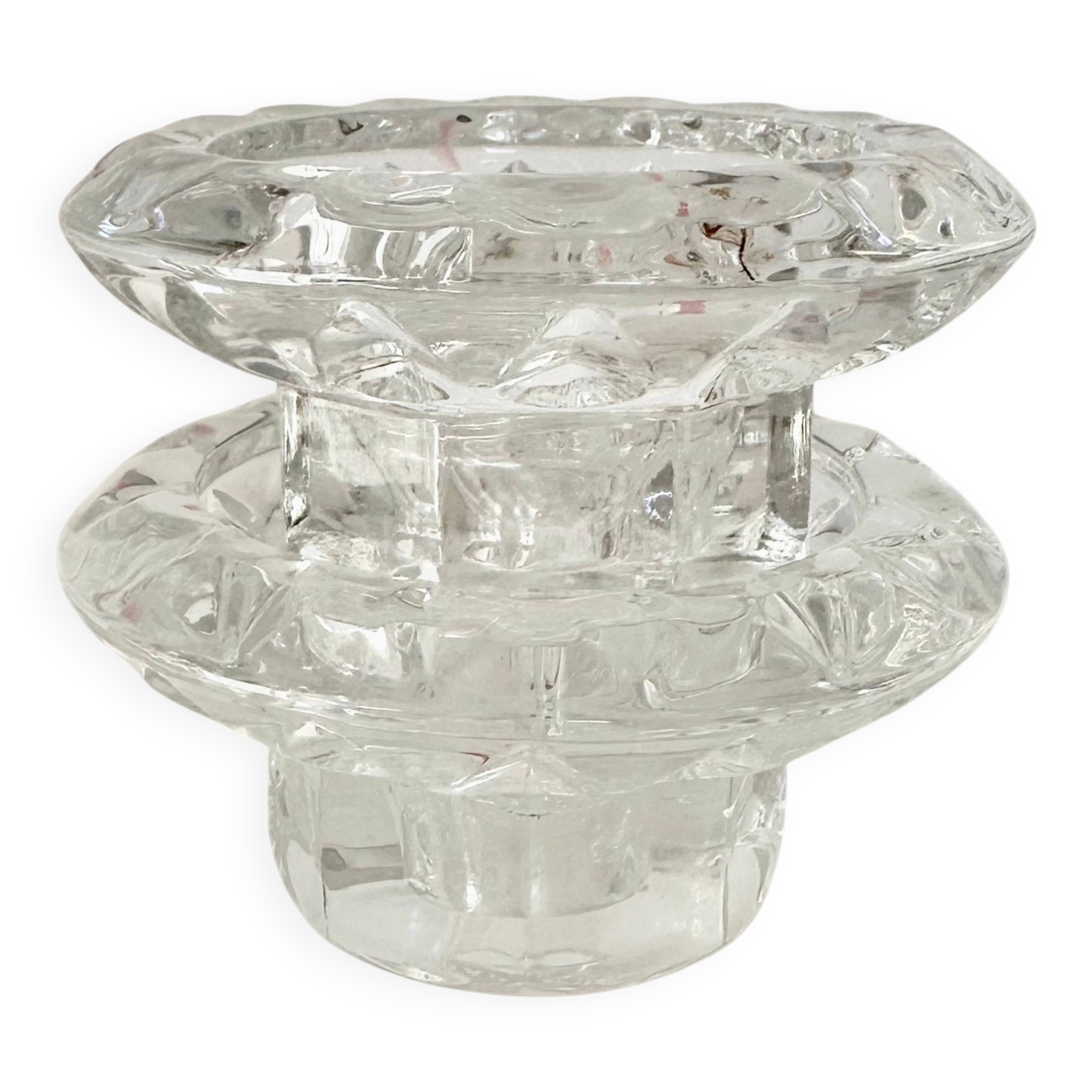 Pair of glass candlesticks