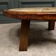 Brutalist ceramic and wood coffee table in the style of Roger Capron