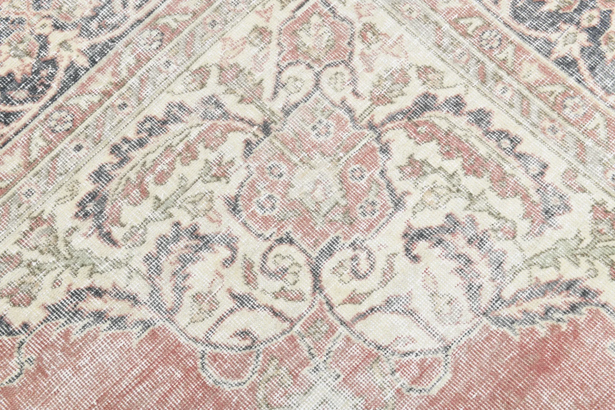 8x12 Large Vintage Pale Red & Blue Persian Rug, Oriental Rustic Carpet