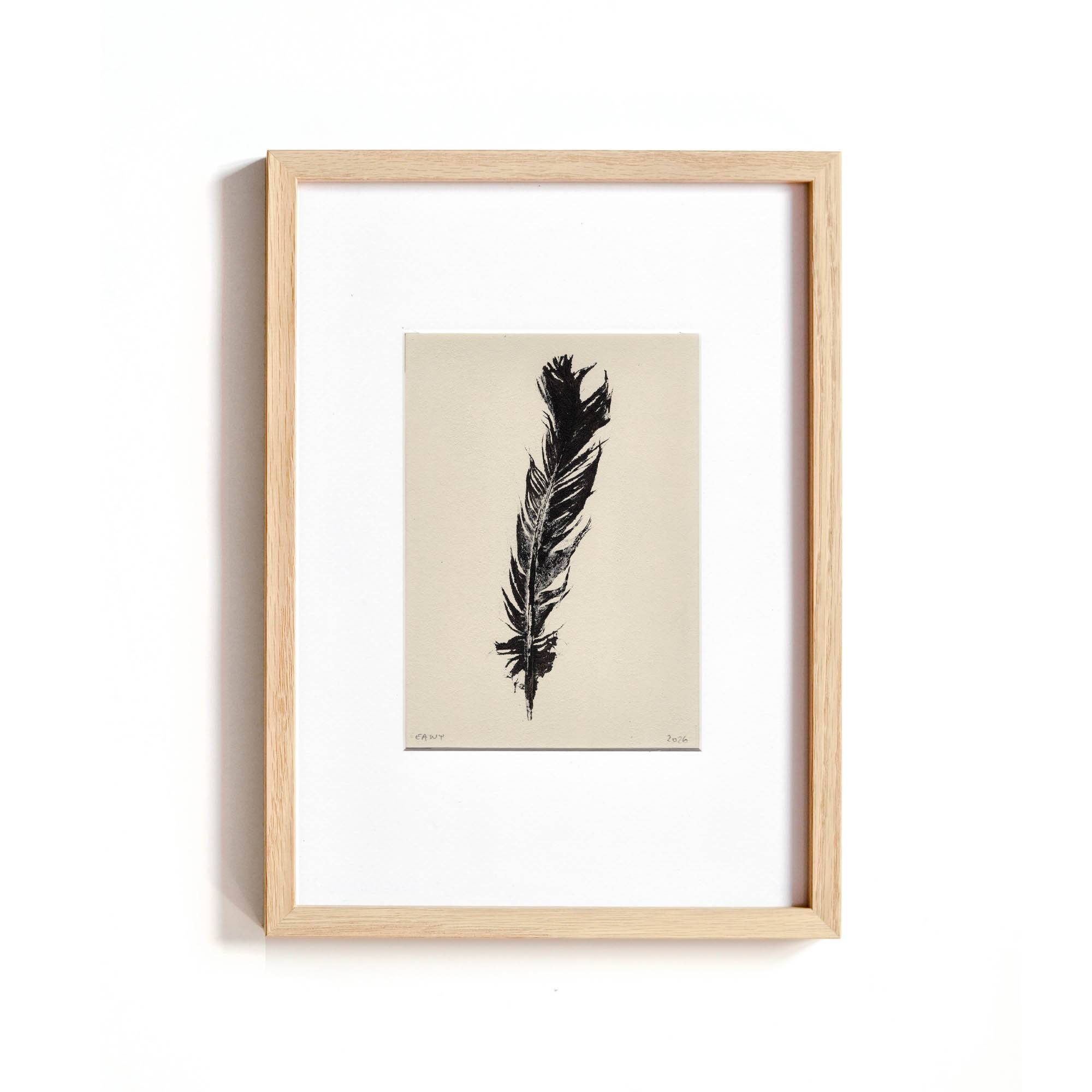 Acrylic painting on black feather paper signed Eawy.