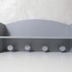 vintage grey painted wooden coat rack shelf