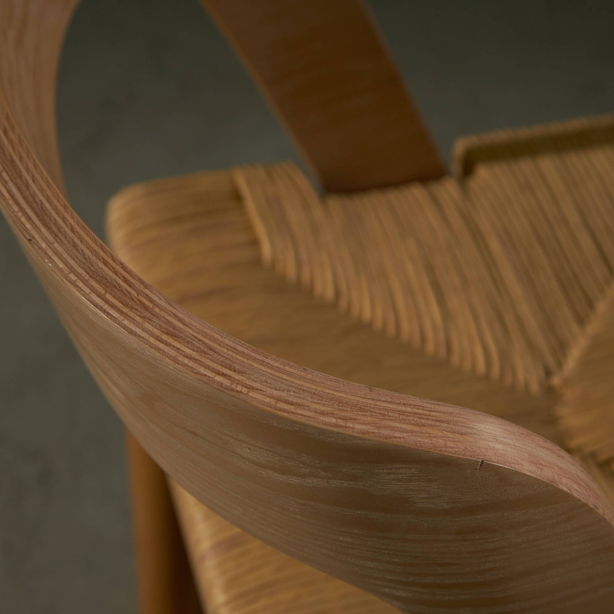 Italian Wooden and Wicker  Chair