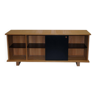 Buffet Ralph Lauren with polished slate stone and rosewood shelves.