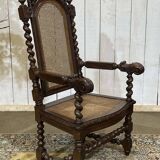 Louis XIII style armchair in oak - early 20th century