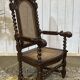 Louis XIII style armchair in oak - early 20th century