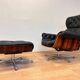 XL Extraordinary design Bent plywood Lounge Chair and Ottoman in rosewood -1960s