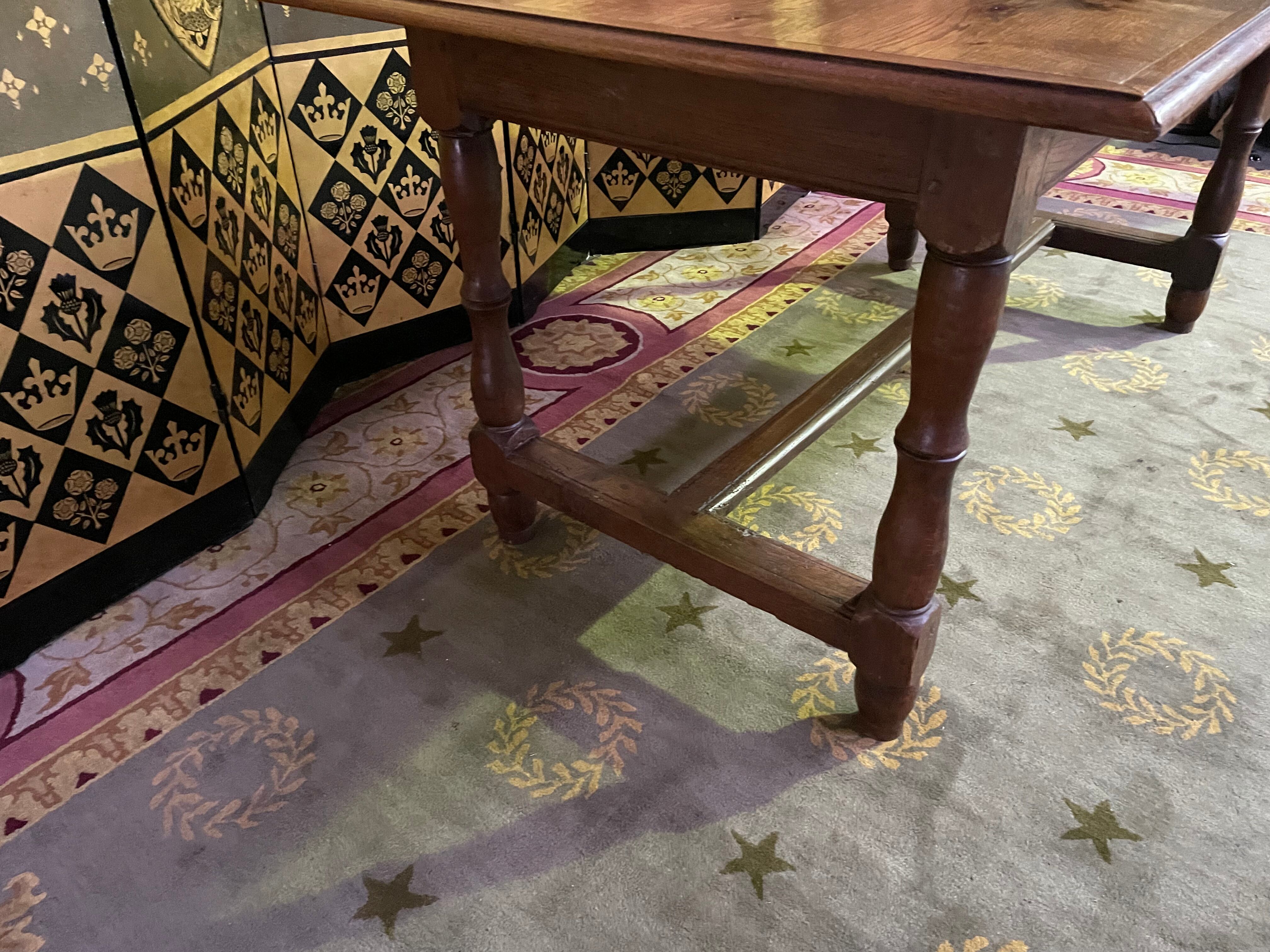 Farmhouse table with cross in oak 19th