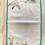 Sets de table brodés et galonnés mains "les colverts" - Métis - 32x50 cm