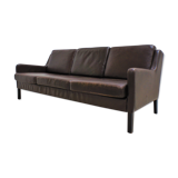 Scandinavian chocolate leather sofa