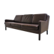 Scandinavian chocolate leather sofa