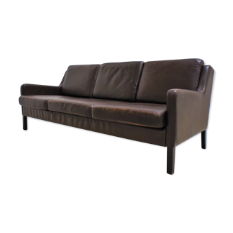Scandinavian chocolate leather sofa