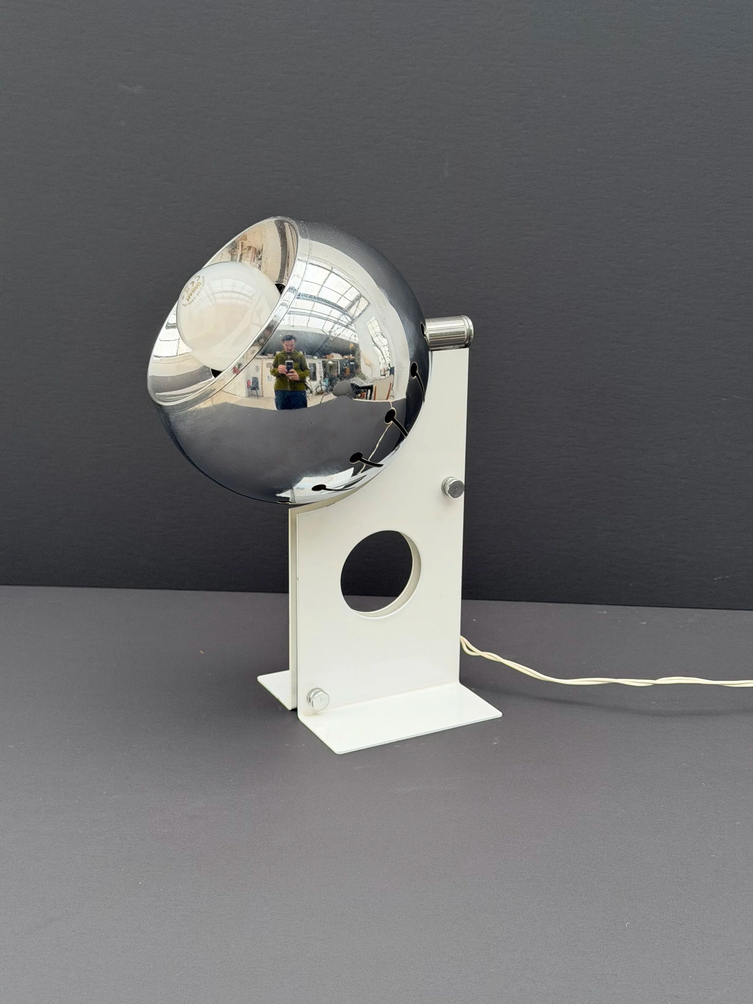 STILNOVO FILAB lamp in metal and chrome, Italy 1970