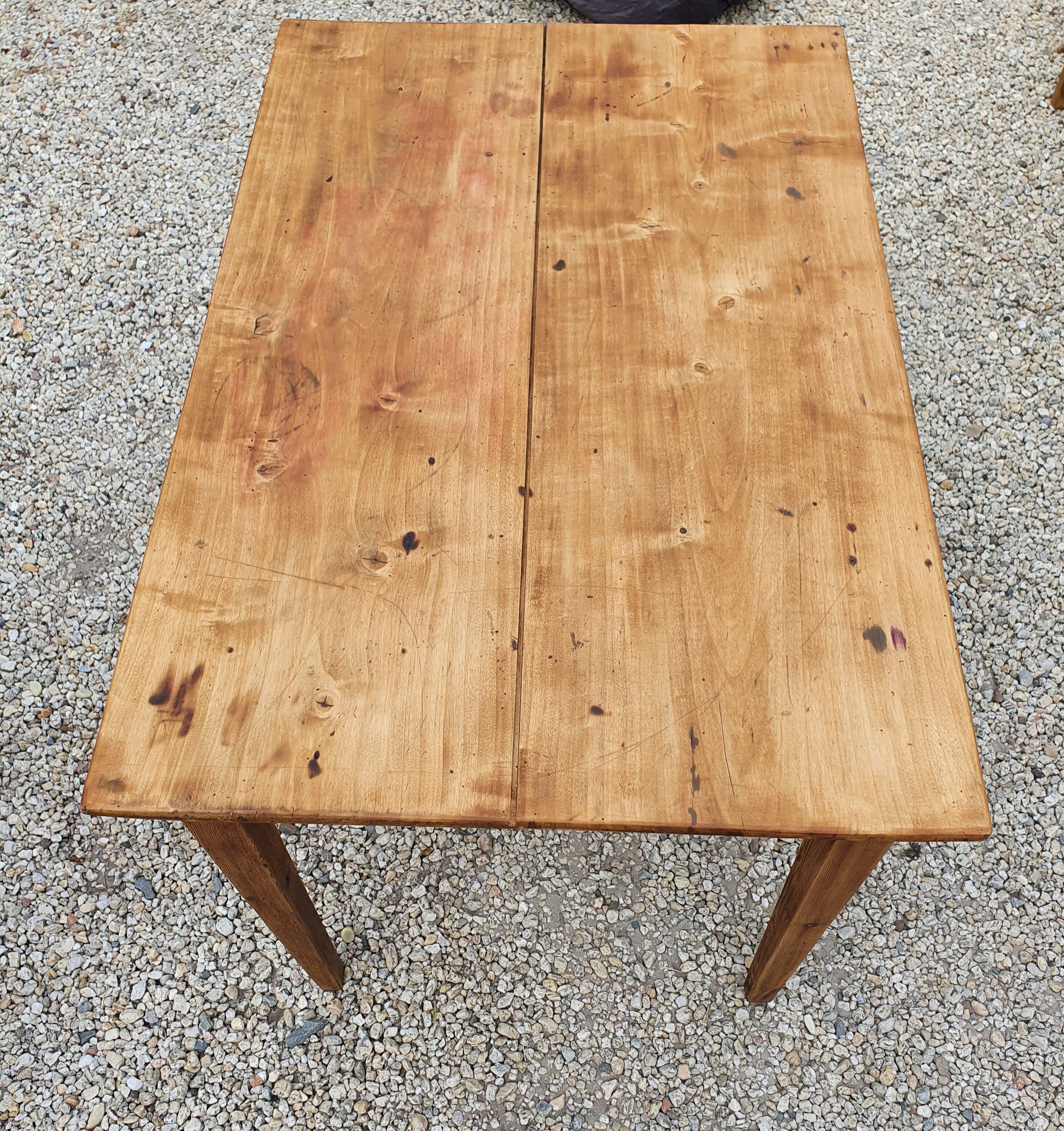Old farmhouse table waxed wood 110 cm