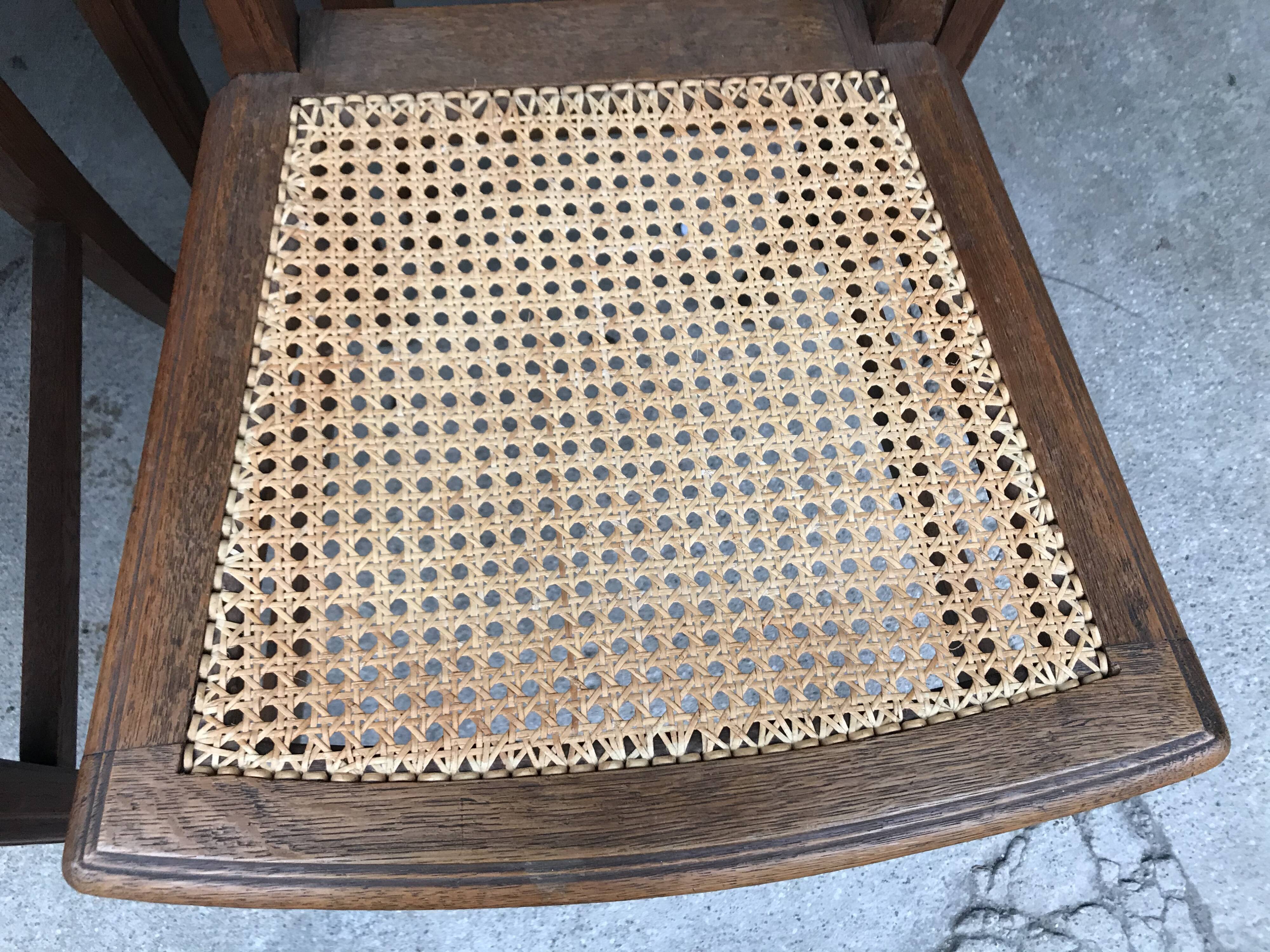 Suite of 6 chairs oak canage art nouveau