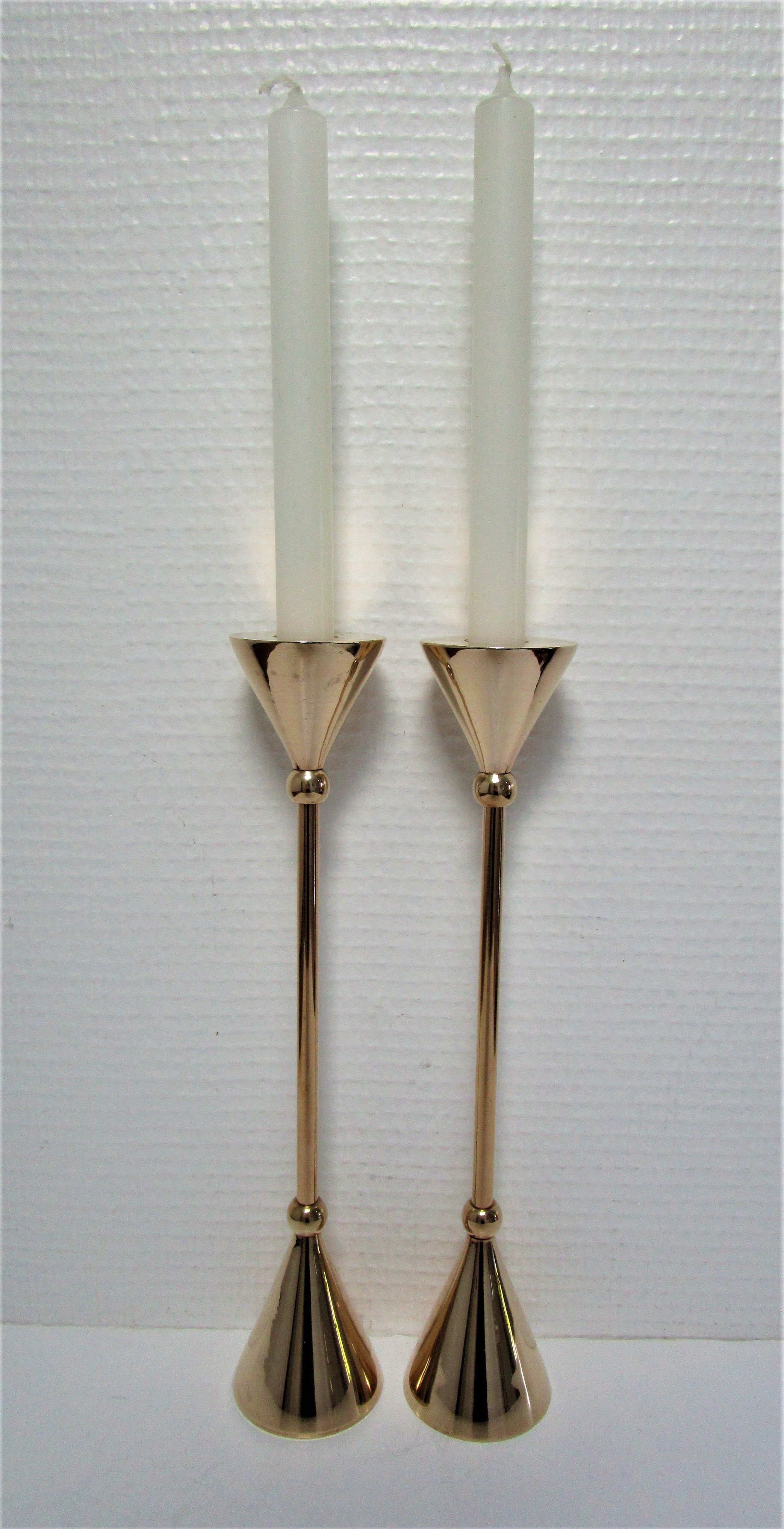 Pair of solid brass candle holders 80