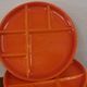 Set of 6 Orange St Amand Fondue Plates Vintage 1970