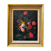 Peinture huile nature morte russe signée Azyma 98
