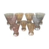 Lot of iridescent glasses from the 1950s