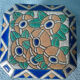 Octagonal candy fine majolica and enamels of Longwy