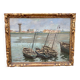 Painting signed henry roose - marine oil hunting basin blankenberge belgium