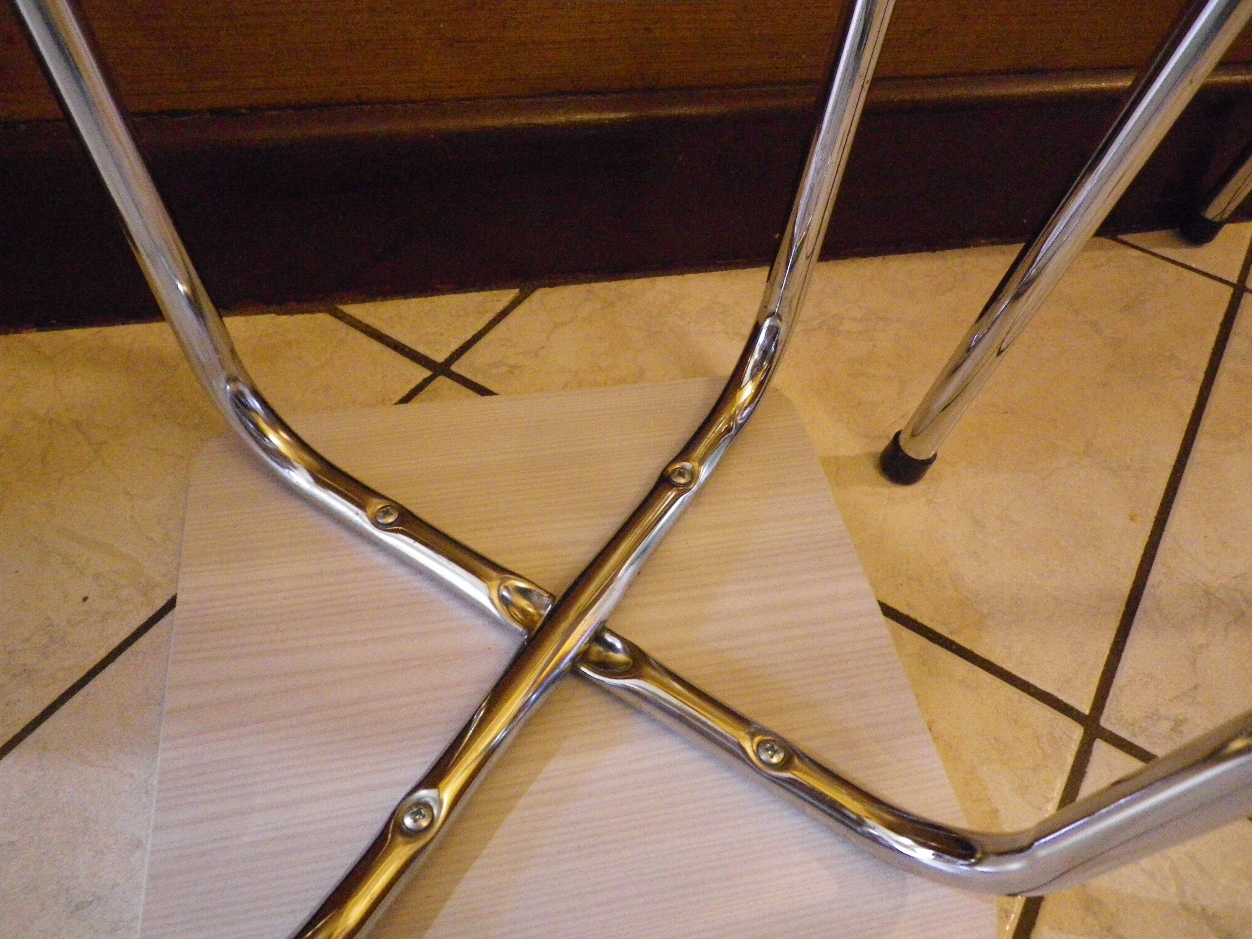2 Scandinavian Style Stools in Formica and Chrome Steel, 1950s-60s