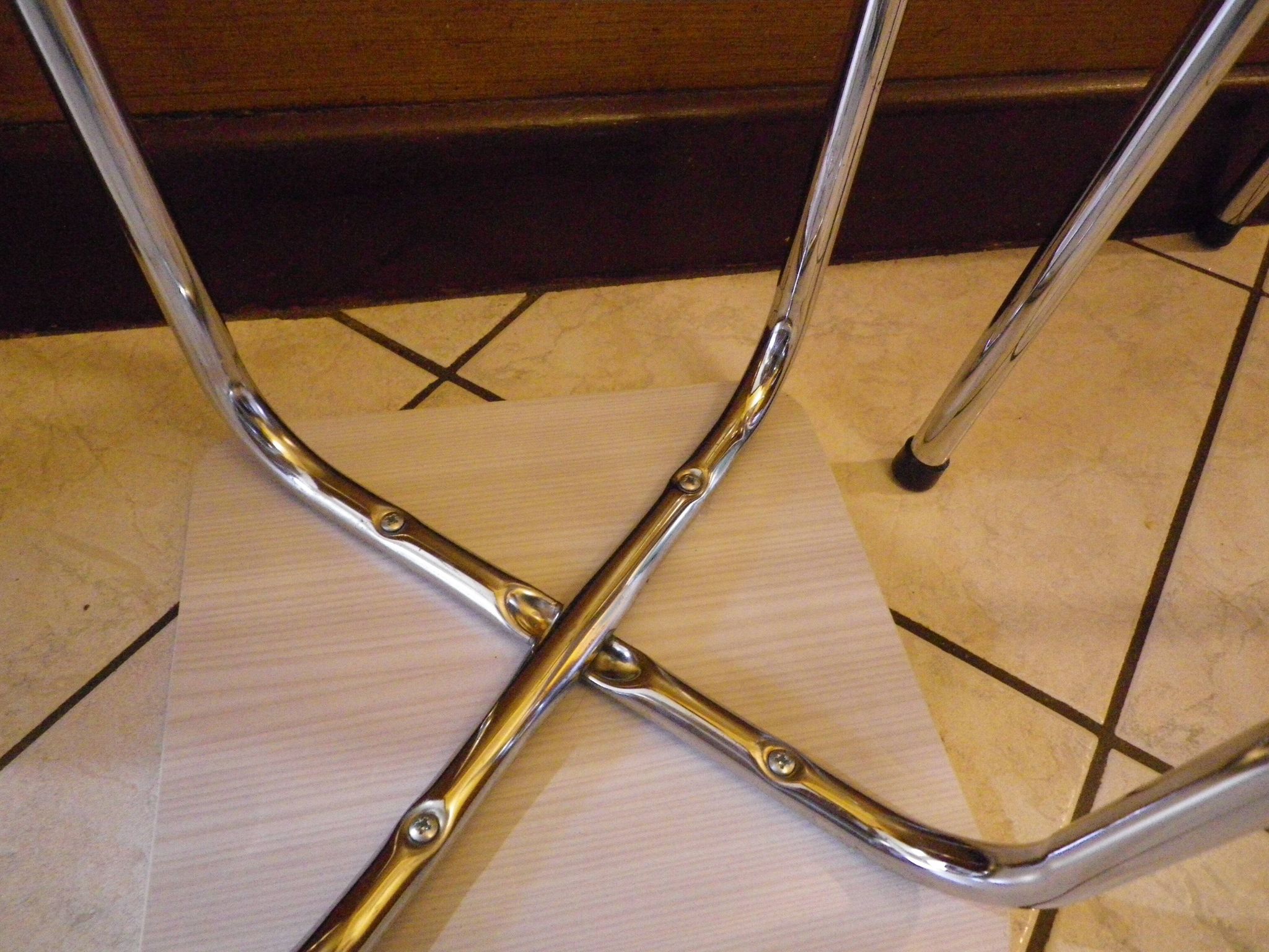 2 Scandinavian Style Stools in Formica and Chrome Steel, 1950s-60s