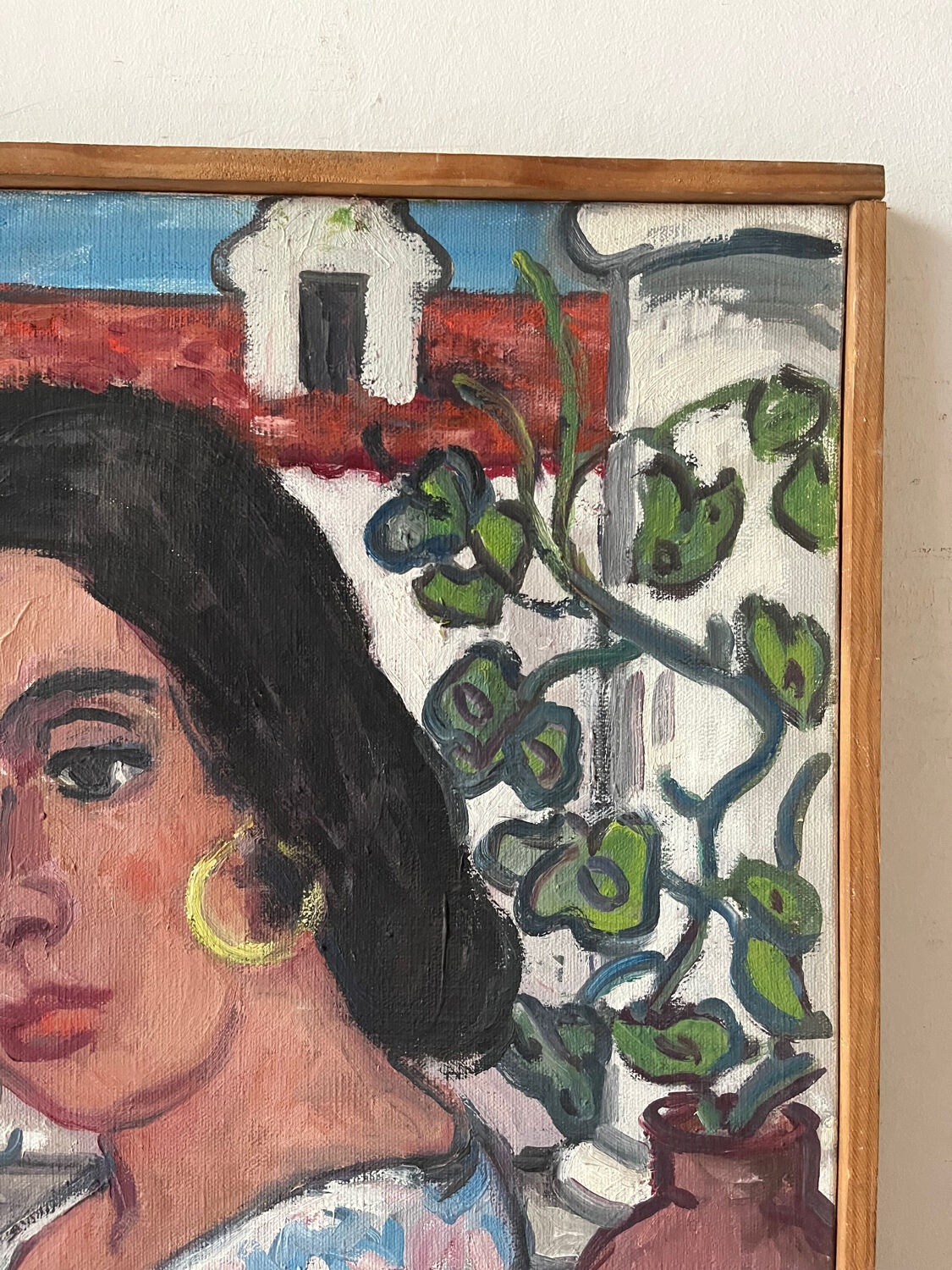 Spanish woman with a red bouquet, signed 1978.