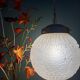 Vintage art deco frosted glass globe pendant light