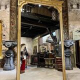 Louis XVI style gilded wood mirror from the Napoleonic III era, 2.75m x 1.48m.