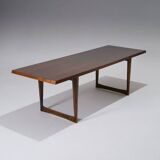 Scandinavian Dark Wood Coffee Table, 1960s