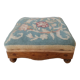 Small antique footrest stool lined canvas