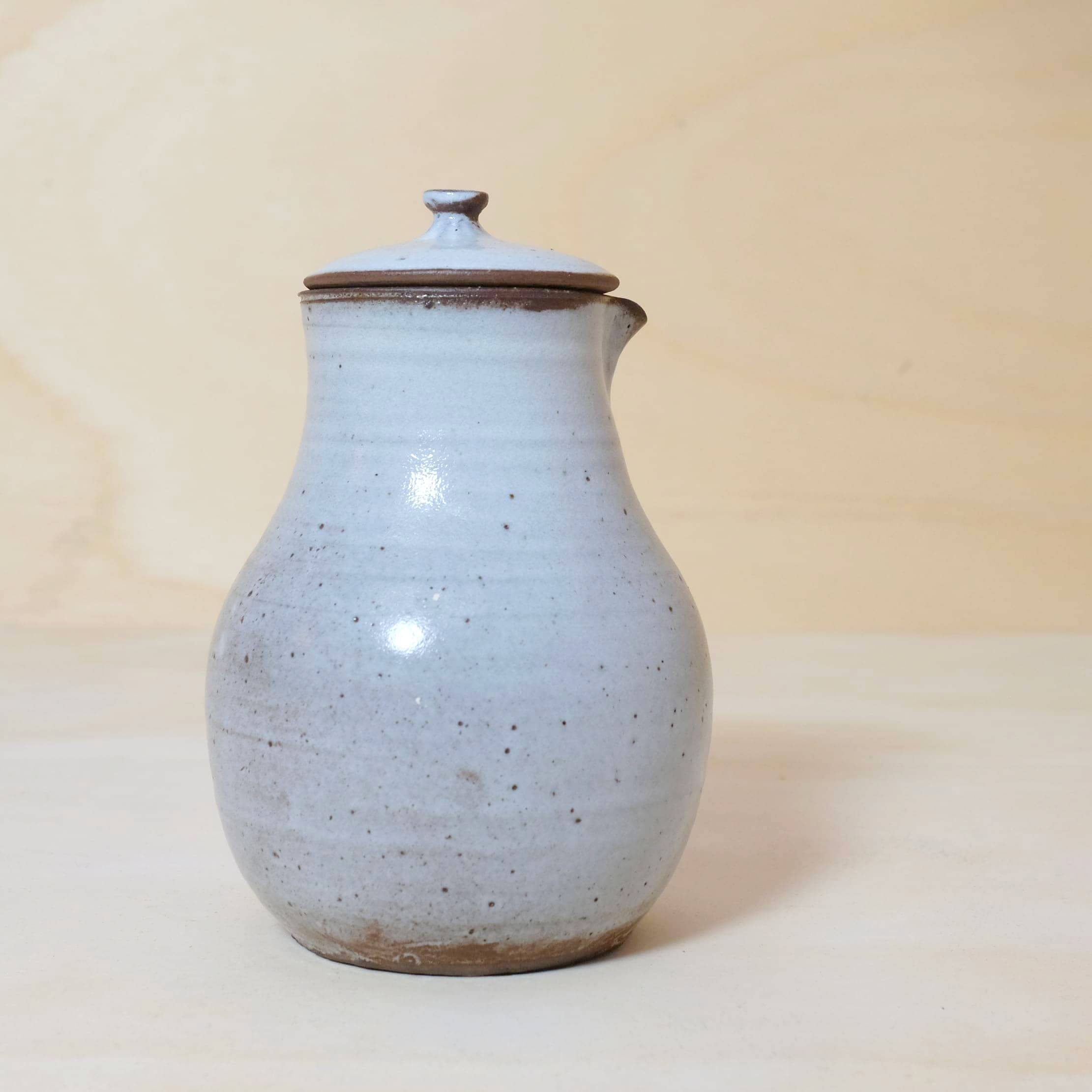 Jeanne and Norbert Pierlot, enamelled stoneware teapot and stopper, 26cm.