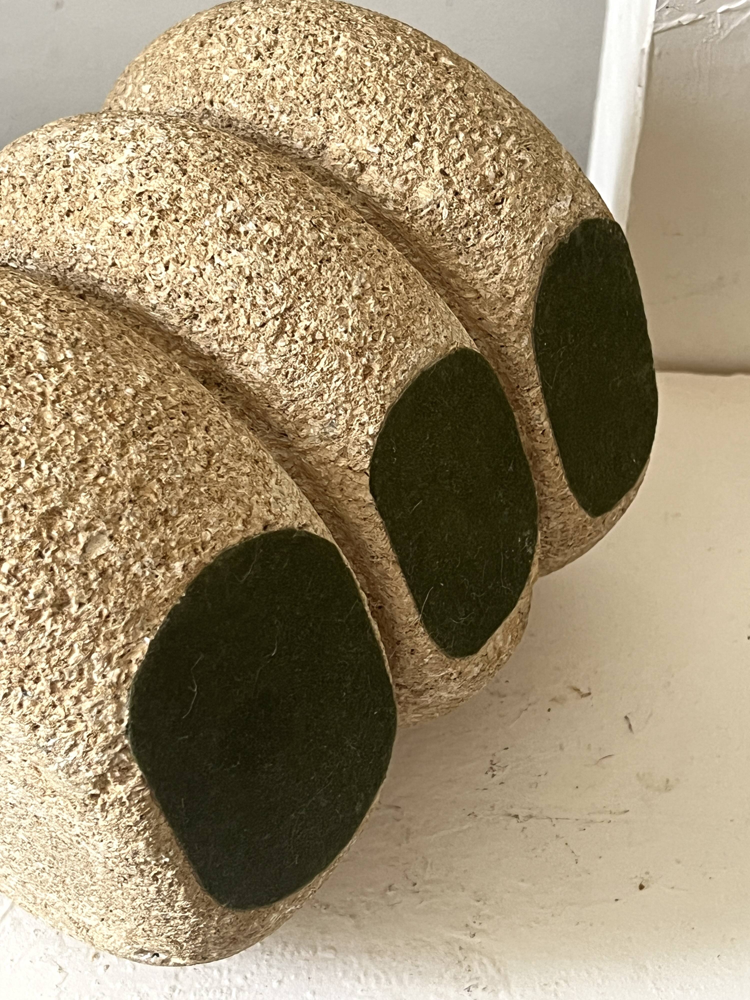 Sculptural lamp base in limestone by Albert Tormos or Fratelli.