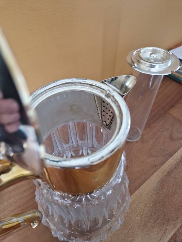 Jug for orangeade with crystal cooler, Hans Knabel, Esslingen.