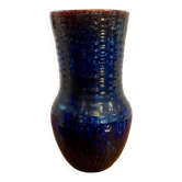 Navy blue vase signed Accolay