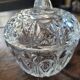 Sucrier, bonbonnière en verre pressé diamant – circa 1950