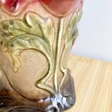 Large Art Nouveau Barbotine vase from Saint-Amand