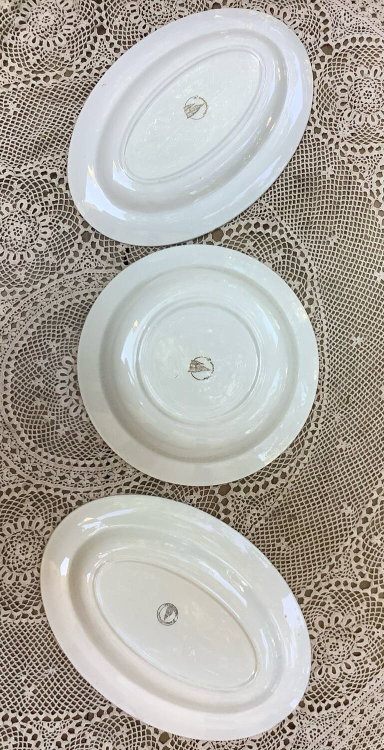 🩵 Set of 3 antique L'Amandinoise dishes 🩵
