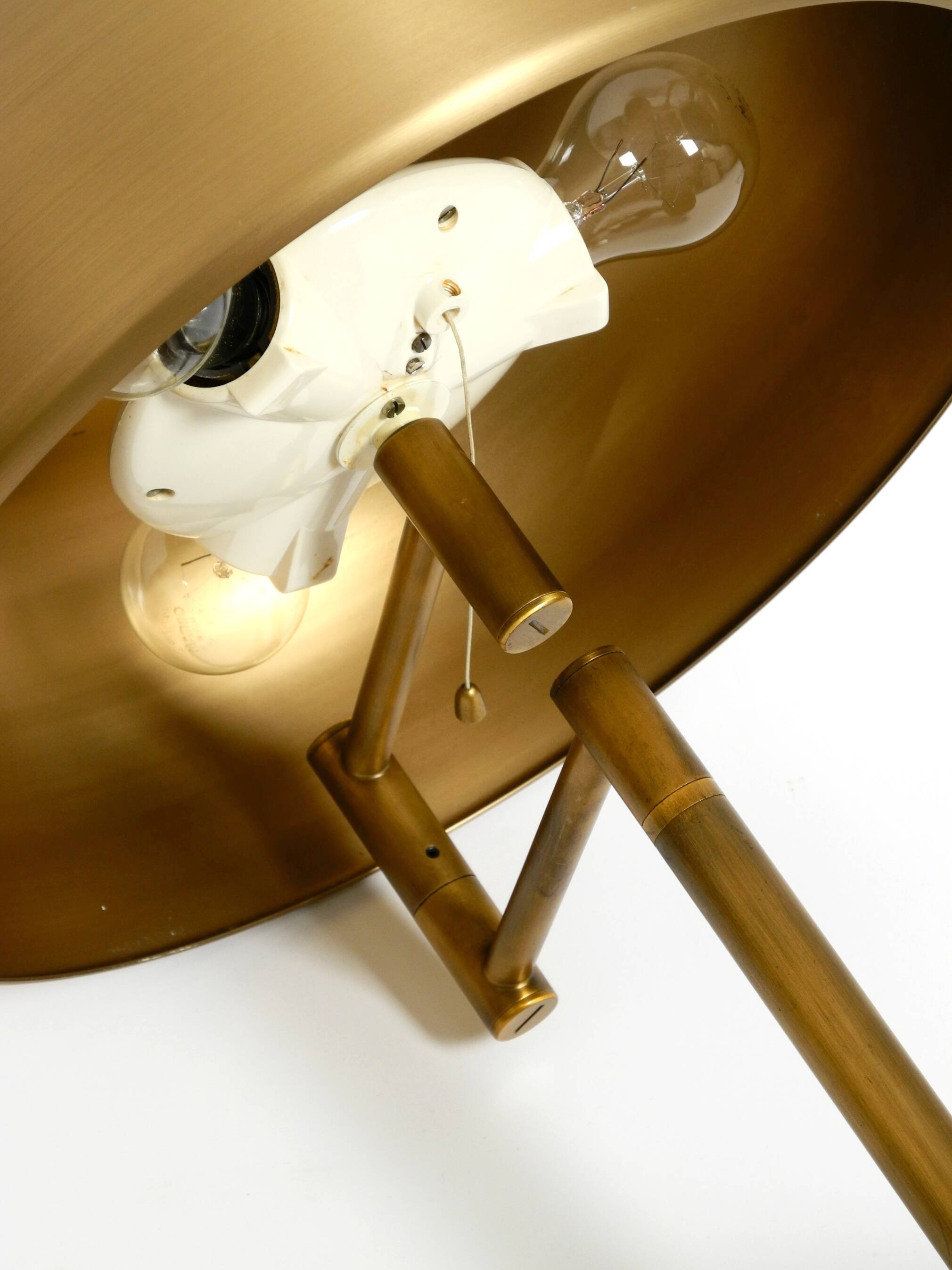 Extraordinary heavy 1960s XXL brass table lamp by Staff with a swivel joint