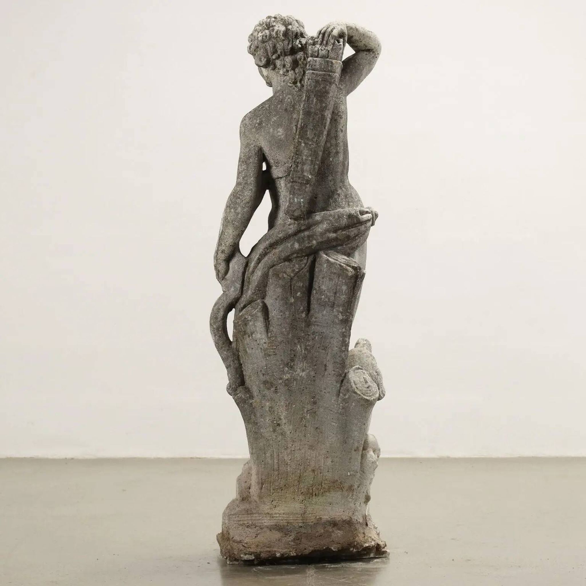 Ancient garden sculpture in terracotta Apollo Italy 20th Century