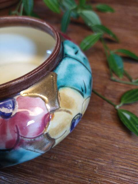 Coupelle en céramique vintage motifs fleuris