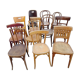 Lots de 12 chaises dépareillées bistrot