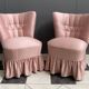 Suite de 2 chaises roses 1960