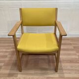 Set of 4 armchairs stamped Hans Wegner "Scandinavian design" 1960.