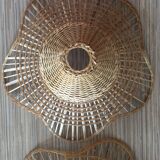 Set of 2 sudpendions in wicker and rattan