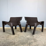 2 Vicario armchairs by Vico Magistretti for Artemide, plastic, 1970s